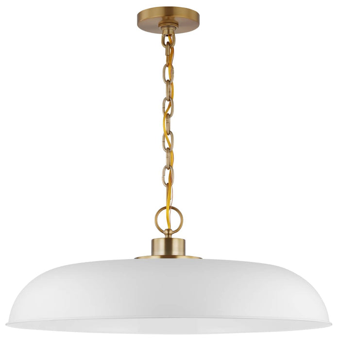 Pendant Nuvo 60-7486 Colony - 1 Light - Large Pendant - Matte White with Burnished Brass Nuvo