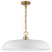 Pendant Nuvo 60-7486 Colony - 1 Light - Large Pendant - Matte White with Burnished Brass Nuvo