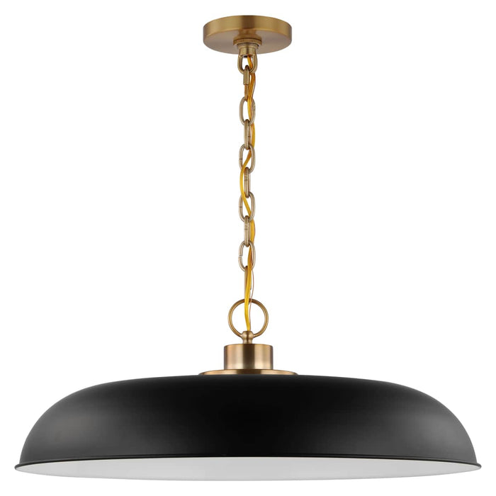 Pendant Nuvo 60-7487 Colony - 1 Light - Large Pendant - Matte Black with Burnished Brass Nuvo