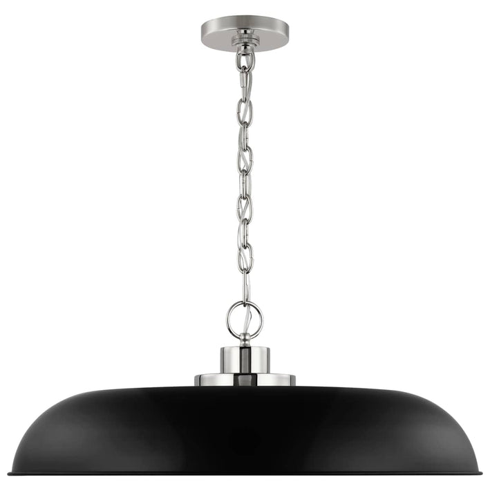 Pendant Nuvo 60-7488 Colony - 1 Light - Large Pendant - Matte Black with Polished Nickel Nuvo