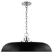Pendant Nuvo 60-7488 Colony - 1 Light - Large Pendant - Matte Black with Polished Nickel Nuvo
