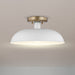 Semi Flush Nuvo 60-7490 Colony - 1 Light - Small Semi-Flush Mount Fixture - Matte White with Burnished Brass Nuvo