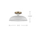 Semi Flush Nuvo 60-7490 Colony - 1 Light - Small Semi-Flush Mount Fixture - Matte White with Burnished Brass Nuvo