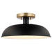 Semi Flush Nuvo 60-7491 Colony - 1 Light - Small Semi-Flush Mount Fixture - Matte Black with Burnished Brass Nuvo