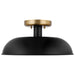 Semi Flush Nuvo 60-7491 Colony - 1 Light - Small Semi-Flush Mount Fixture - Matte Black with Burnished Brass Nuvo