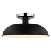 Semi Flush Nuvo 60-7492 Colony - 1 Light - Small Semi-Flush Mount Fixture - Matte Black with Polished Nickel Nuvo