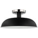 Semi Flush Nuvo 60-7492 Colony - 1 Light - Small Semi-Flush Mount Fixture - Matte Black with Polished Nickel Nuvo