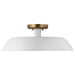 Semi Flush Nuvo 60-7493 Colony - 1 Light - Medium Semi-Flush Mount Fixture - Matte White with Burnished Brass Nuvo