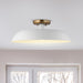 Semi Flush Nuvo 60-7493 Colony - 1 Light - Medium Semi-Flush Mount Fixture - Matte White with Burnished Brass Nuvo