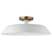 Semi Flush Nuvo 60-7493 Colony - 1 Light - Medium Semi-Flush Mount Fixture - Matte White with Burnished Brass Nuvo