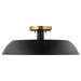 Semi Flush Nuvo 60-7494 Colony 1 Light Medium Semi-Flush Mount Fixture Matte Black with Burnished Brass Nuvo