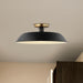 Semi Flush Nuvo 60-7494 Colony 1 Light Medium Semi-Flush Mount Fixture Matte Black with Burnished Brass Nuvo