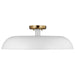 Semi Flush Nuvo 60-7496 Colony - 1 Light - Large Semi-Flush Mount Fixture - Matte White with Burnished Brass Nuvo