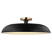 Semi Flush Nuvo 60-7497 Colony - 1 Light - Large Semi-Flush Mount Fixture - Matte Black with Burnished Brass Nuvo
