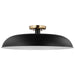 Semi Flush Nuvo 60-7497 Colony - 1 Light - Large Semi-Flush Mount Fixture - Matte Black with Burnished Brass Nuvo