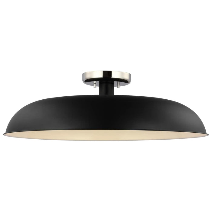Semi Flush Nuvo 60-7498 Colony - 1 Light - Large Semi-Flush Mount Fixture - Matte Black with Polished Nickel Nuvo