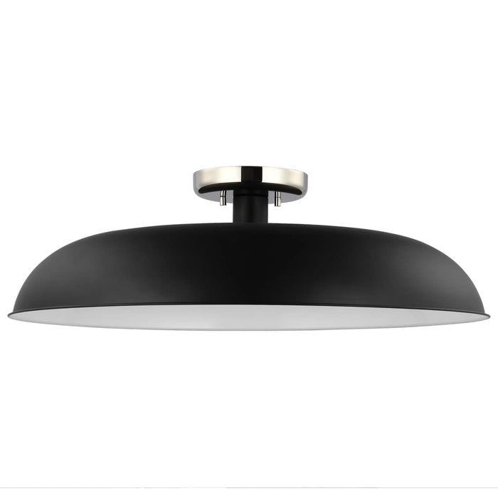 Semi Flush Nuvo 60-7498 Colony - 1 Light - Large Semi-Flush Mount Fixture - Matte Black with Polished Nickel Nuvo