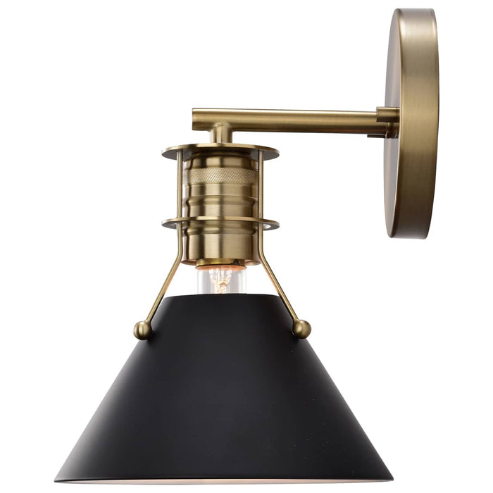 Sconce Nuvo 60-7519 Outpost - 1 Light - Wall Sconce - Matte Black with Burnished Brass Nuvo
