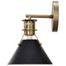 Sconce Nuvo 60-7519 Outpost - 1 Light - Wall Sconce - Matte Black with Burnished Brass Nuvo