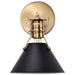 Sconce Nuvo 60-7519 Outpost - 1 Light - Wall Sconce - Matte Black with Burnished Brass Nuvo