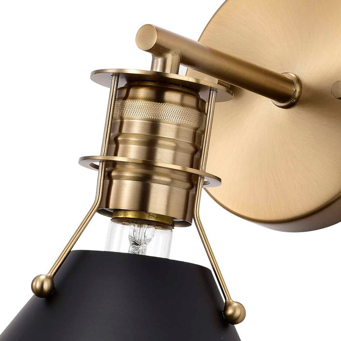 Sconce Nuvo 60-7519 Outpost - 1 Light - Wall Sconce - Matte Black with Burnished Brass Nuvo