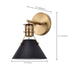 Sconce Nuvo 60-7519 Outpost - 1 Light - Wall Sconce - Matte Black with Burnished Brass Nuvo
