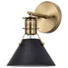 Sconce Nuvo 60-7519 Outpost - 1 Light - Wall Sconce - Matte Black with Burnished Brass Nuvo