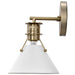 Sconce Nuvo 60-7520 Outpost - 1 Light - Wall Sconce - Matte White with Burnished Brass Nuvo