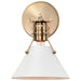 Sconce Nuvo 60-7520 Outpost - 1 Light - Wall Sconce - Matte White with Burnished Brass Nuvo