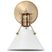 Sconce Nuvo 60-7520 Outpost - 1 Light - Wall Sconce - Matte White with Burnished Brass Nuvo