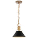 Pendant Nuvo 60-7521 Outpost - 1 Light - Small Pendant - Matte Black with Burnished Brass Nuvo
