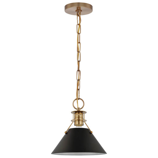 Pendant Nuvo 60-7521 Outpost - 1 Light - Small Pendant - Matte Black with Burnished Brass Nuvo