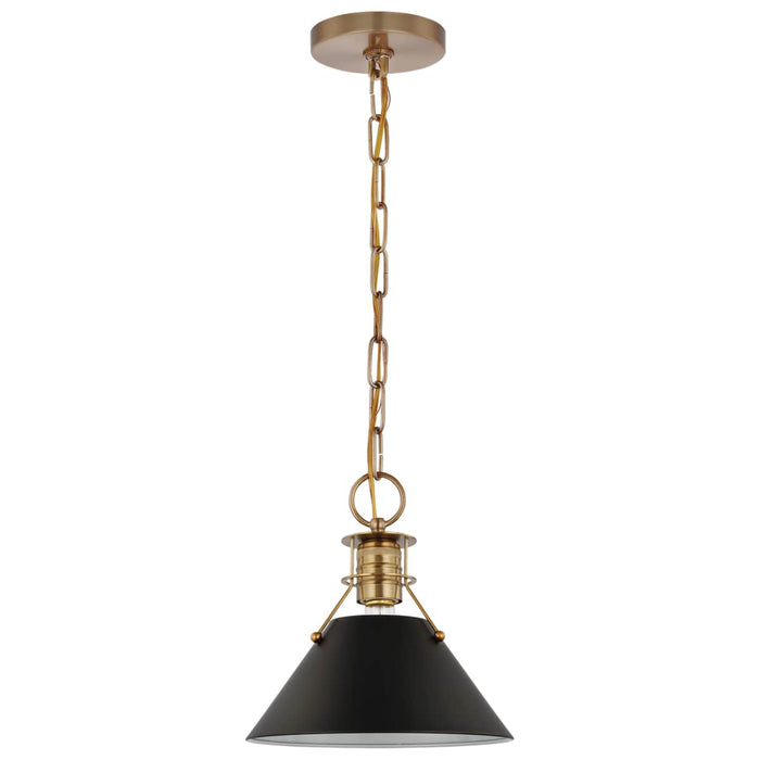 Pendant Nuvo 60-7521 Outpost - 1 Light - Small Pendant - Matte Black with Burnished Brass Nuvo