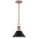 Pendant Nuvo 60-7521 Outpost - 1 Light - Small Pendant - Matte Black with Burnished Brass Nuvo