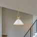 Pendant Nuvo 60-7522 Outpost - 1 Light - Small Pendant - Matte White with Burnished Brass Nuvo