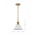 Pendant Nuvo 60-7522 Outpost - 1 Light - Small Pendant - Matte White with Burnished Brass Nuvo