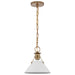 Pendant Nuvo 60-7522 Outpost - 1 Light - Small Pendant - Matte White with Burnished Brass Nuvo