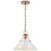 Pendant Nuvo 60-7524 Outpost - 1 Light - Medium Pendant - Matte White with Burnished Brass Nuvo
