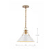 Pendant Nuvo 60-7524 Outpost - 1 Light - Medium Pendant - Matte White with Burnished Brass Nuvo