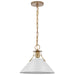 Pendant Nuvo 60-7524 Outpost - 1 Light - Medium Pendant - Matte White with Burnished Brass Nuvo