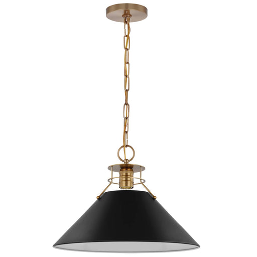 Pendant Nuvo 60-7525 Outpost - 1 Light - Large Pendant - Matte Black with Burnished Brass Nuvo