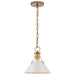 Pendant Nuvo 60-7526 Outpost - 1 Light - Large Pendant - Matte White with Burnished Brass Nuvo