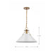 Pendant Nuvo 60-7526 Outpost - 1 Light - Large Pendant - Matte White with Burnished Brass Nuvo