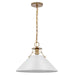 Pendant Nuvo 60-7526 Outpost - 1 Light - Large Pendant - Matte White with Burnished Brass Nuvo