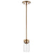Mini Pendant Nuvo 60-7529 Intersection - 1 Light - Mini Pendant - Burnished Brass with Clear Glass Nuvo