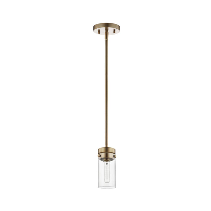 Mini Pendant Nuvo 60-7529 Intersection - 1 Light - Mini Pendant - Burnished Brass with Clear Glass Nuvo