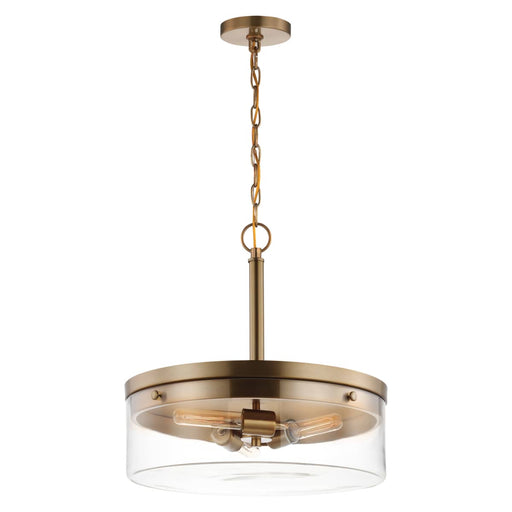 Pendant Nuvo 60-7530 Intersection - 3 Light - Pendant - Burnished Brass with Clear Glass Nuvo