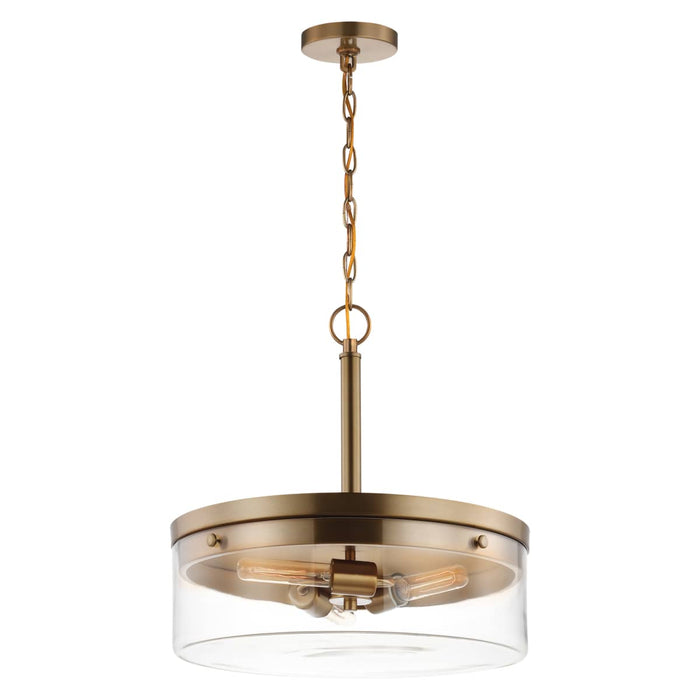 Pendant Nuvo 60-7530 Intersection - 3 Light - Pendant - Burnished Brass with Clear Glass Nuvo