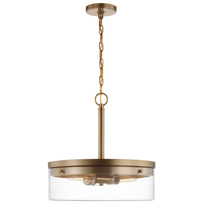 Pendant Nuvo 60-7530 Intersection - 3 Light - Pendant - Burnished Brass with Clear Glass Nuvo