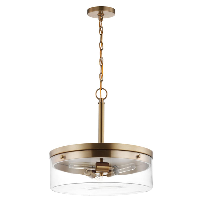 Pendant Nuvo 60-7530 Intersection - 3 Light - Pendant - Burnished Brass with Clear Glass Nuvo